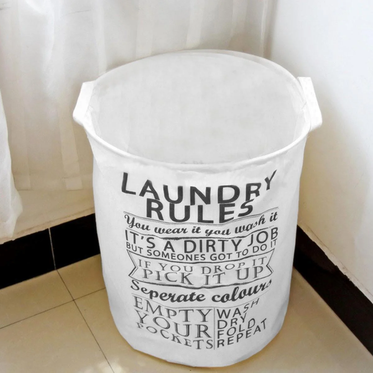 

\tCute Organizer Use 40*50cm Washing Basket Box Storage Clothes FoldableLaundry