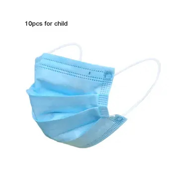 

10pcs Anti-Dust 3 Layers Nonwoven Disposable Face Mask for Kids Child 4-10 Years Girl Boy Students Protective Mouth Masks