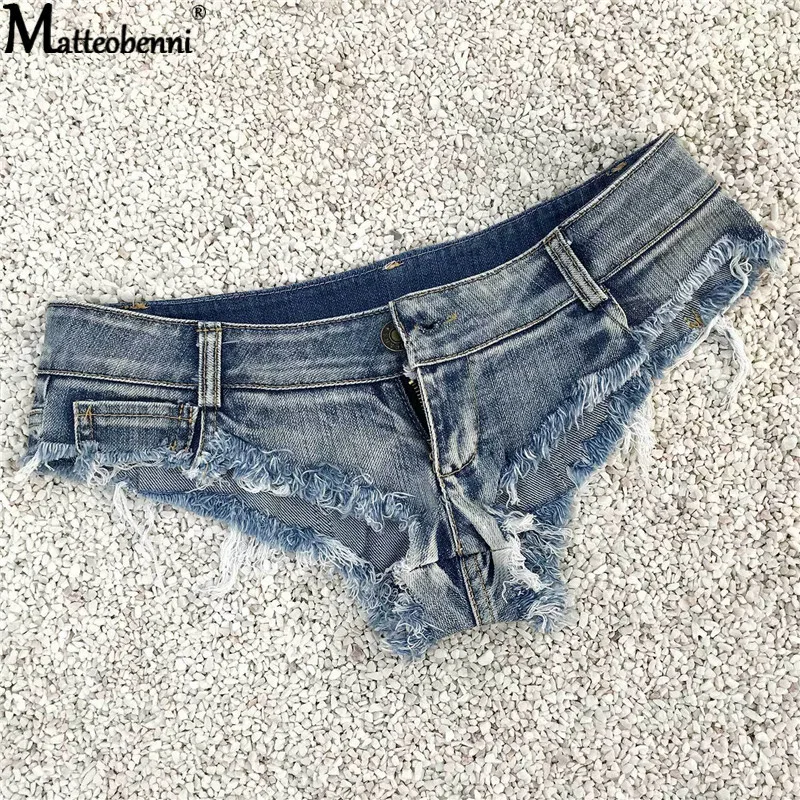 Denim Micro Mini Shorts Women Casual 