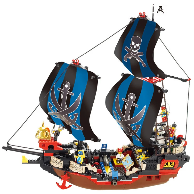 

Sluban compatible Legoingly ship Pirates of the Caribbean black pearl boat Potc medieval Ship Building Blocks bricks kid toy