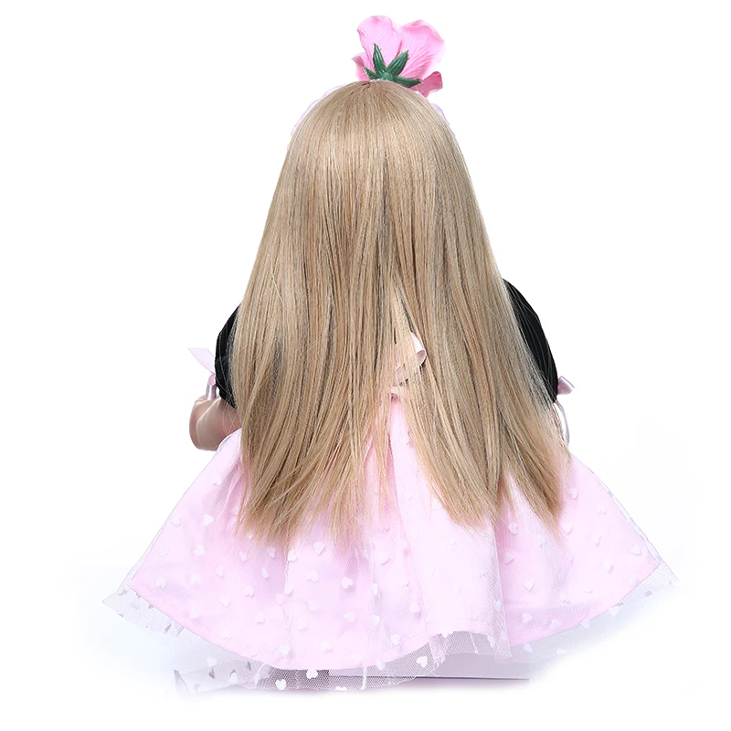 60 см принцессы высокого качества для маленьких девочек кукла "малыш" для новорожденных, для девочек кукла с ультрадлинный кабельный провод волосы цвета блонд для наращивания куклы Рождественский Подарок Коллекционные куклы