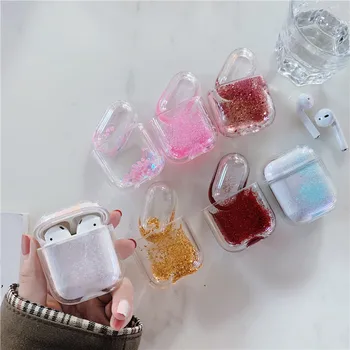 

New Liquid Quicksand Earphone Case For Apple Airpods 2 1 Air Pods Glitter Sequins Headphone Headset Cover AirPod Protector Cover