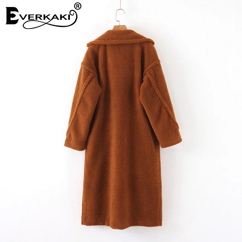 Everkaki Boho зимние куртки из искусственного овечьей шерсти пальто для женщин