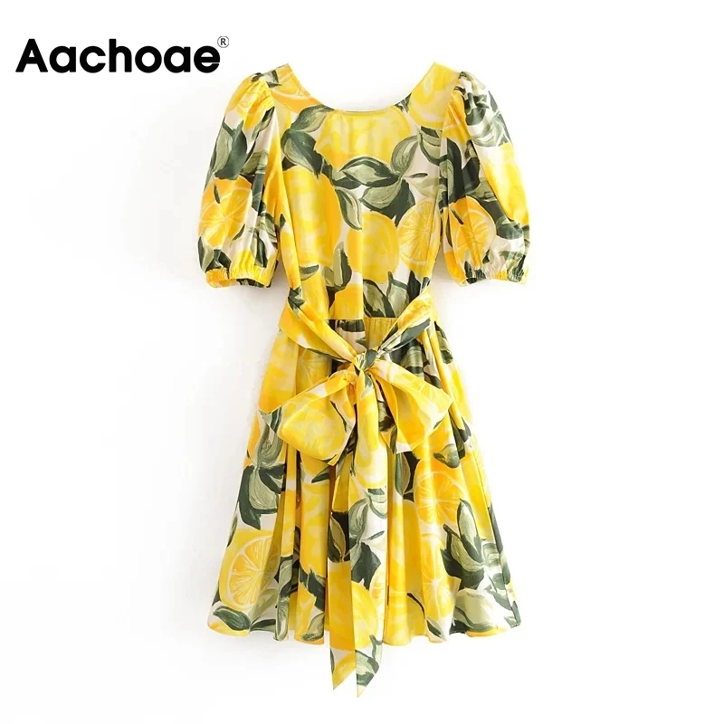 Aachoae Boho Floral Dress Women O Neck Bandage Beach Dress Back Deep V Sexy Party Dress Summer Lantern Sleeve Cotton Mini Dress Aachoae Boho Floral Dress Women O Neck Bandage Beach Dress Back Deep V Sexy Party Dress Summer Lantern Sleeve Cotton Mini Dress