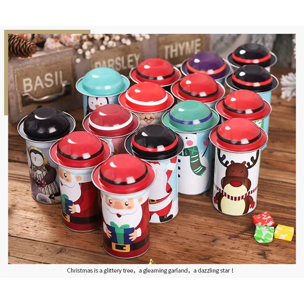1pc Christmas Bag Christmas Decorations Storage Bags Gift Candy Cans Bucket Christmas Decoration Candy Box Christmas Gift