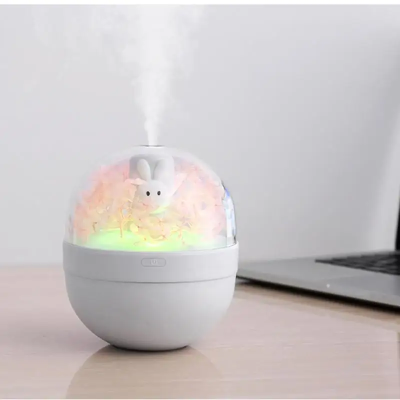 220ml Immortal Flower Rabbit USB Charging Humidifier Essential Oil Diffuser