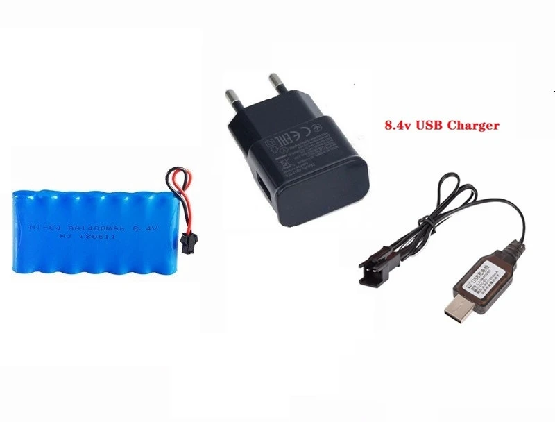 SM Plug) Ni-CD 8,4 в 1400 мАч батарея+ USB зарядное устройство для радиоуправляемых игрушек автомобиль Танк Поезд робот лодки пистолеты AA 8,4 в перезаряжаемый аккумулятор - Цвет: Navy Blue