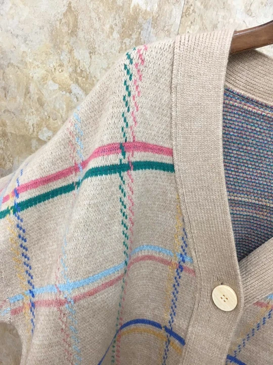 winter new women loose V-neck knitted cardigan mixed colors Check 1006