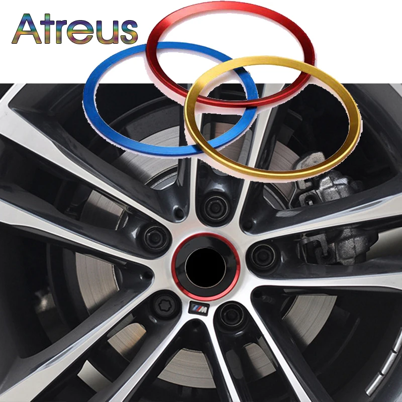 

4X Aluminum Alloy Car Wheel Hub Circle Decorative Stickers For BMW E60 F10 F11 F07 GT E63 F12 F13 F06 G32 F01 F02 G11 G12 M5 E61