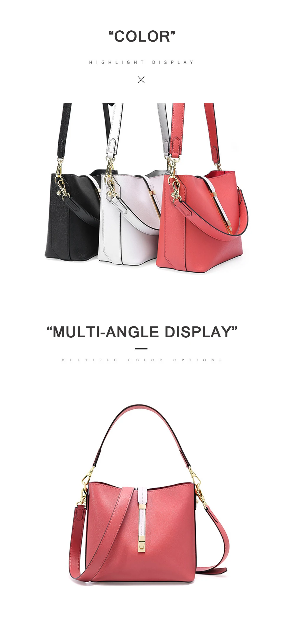 VELALISCIO Crossbody Bag new leather handbags wild bucket bag shoulder Messenger bag fashion bucket ladies bag
