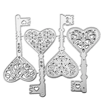 

Heart Key Metal Cutting Dies Stencil Scrapbooking DIY Album Stamp Paper Emboss