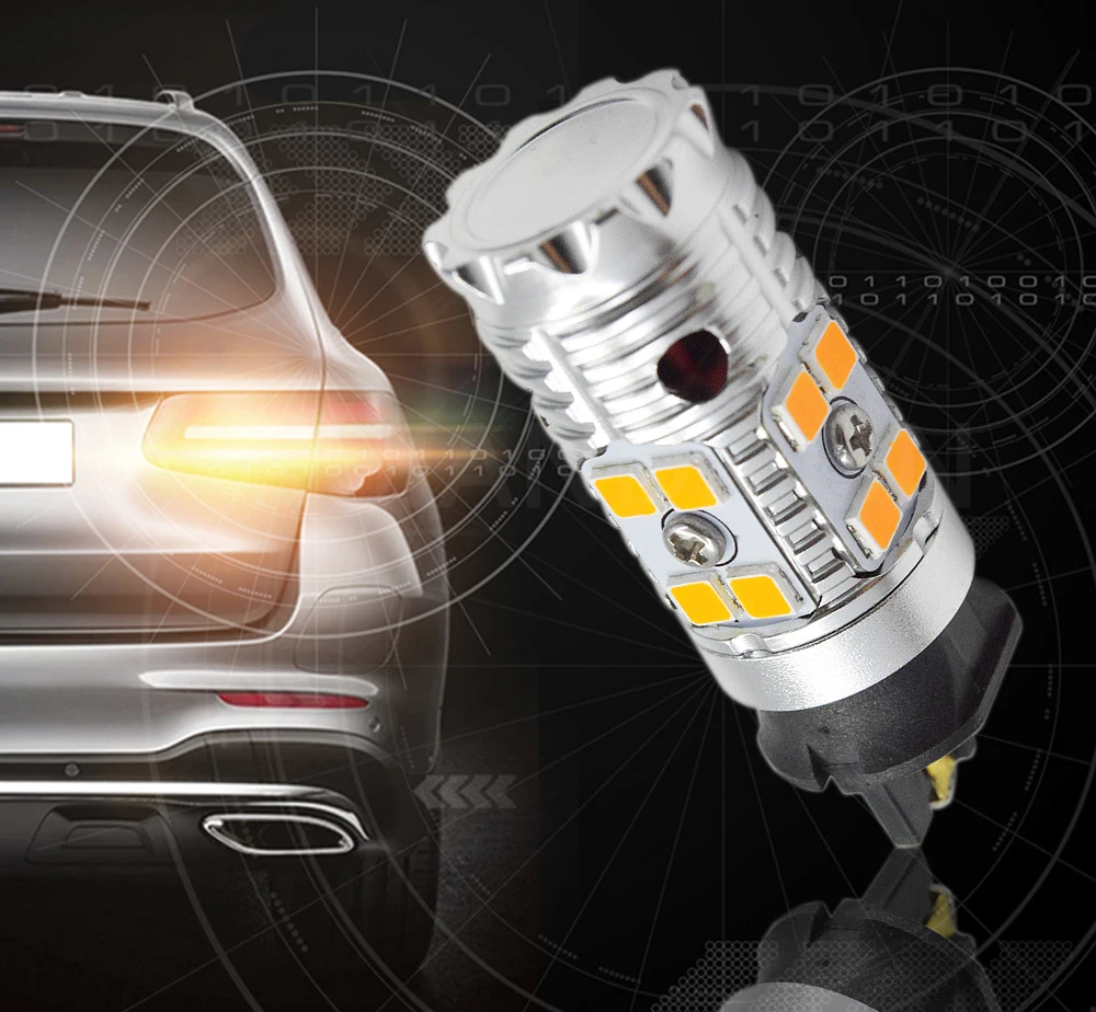 13 Вт желтый Canbus 16-3030SMD PW24W PWY24W светодиодный лампы для Audi A3 A4 A5 Q3 MK7 Golf CC Ford Fusion спереди указатели поворота