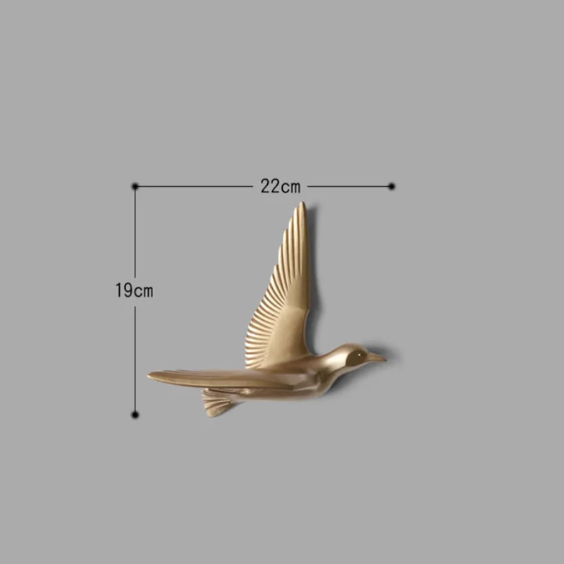 Европейский Креативный резиновый Настенный 3D орнамент в виде чайки, птицы, Настенная Наклейка для гостиной, телевизора, фоновое украшение, подвеска в виде животного - Цвет: Gold C
