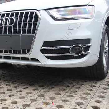 

Car Front Fog Light Lamp Frame ABS Chrome Decoration Cover Trim 2pcs For Audi Q3 2013 2014 2015