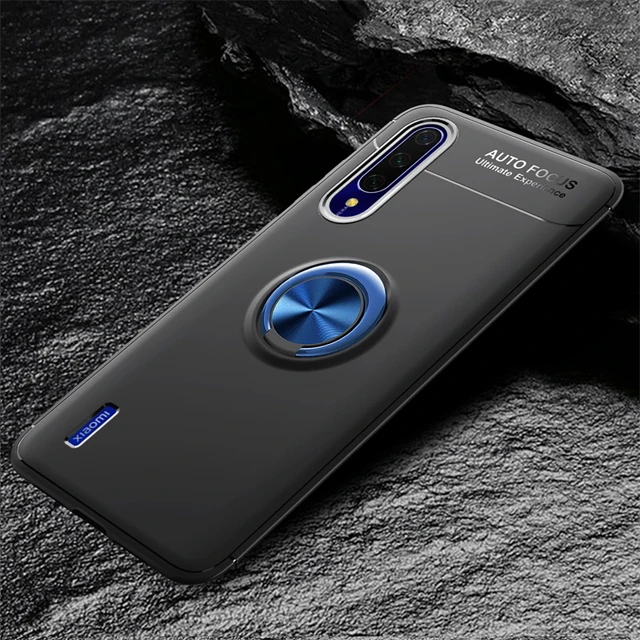 Blue black Чехол mi 9 для Xiao mi 9 Lite, чехол, магнитное кольцо, держатель, мягкий матовый Силиконовый чехол для телефона, красный mi K20 mi 9T Pro 9se Coque - Цвет: Blue black