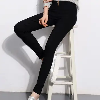 

Fashion Women High Waist Trousers Stretch Tights Casual Zipper Pencil Pants