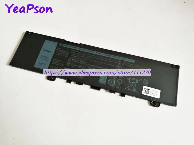 Аккумулятор Yeapson F62G0 для ноутбука Dell Inspiron 13 11 4 5370 7370 Vostro 7373 5000 CHA01 RPJC3 в 38