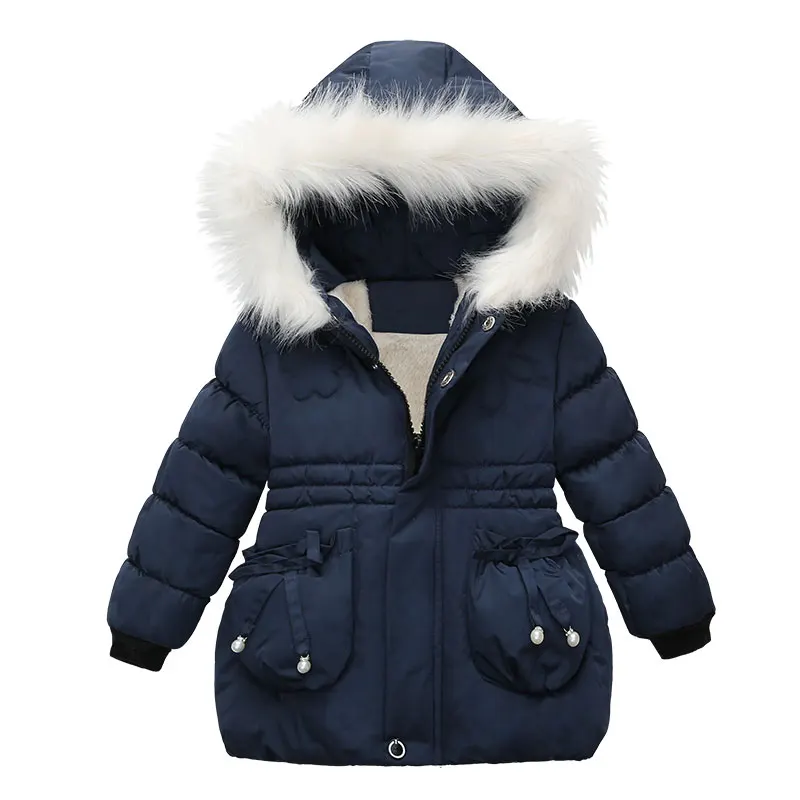 as picture Baby Girls Coat& Jacket Children Outerwear winter Hooded coats Winter Jacket Fashion Kids Coat children's Warm Girls clothing - Цвет: as picture