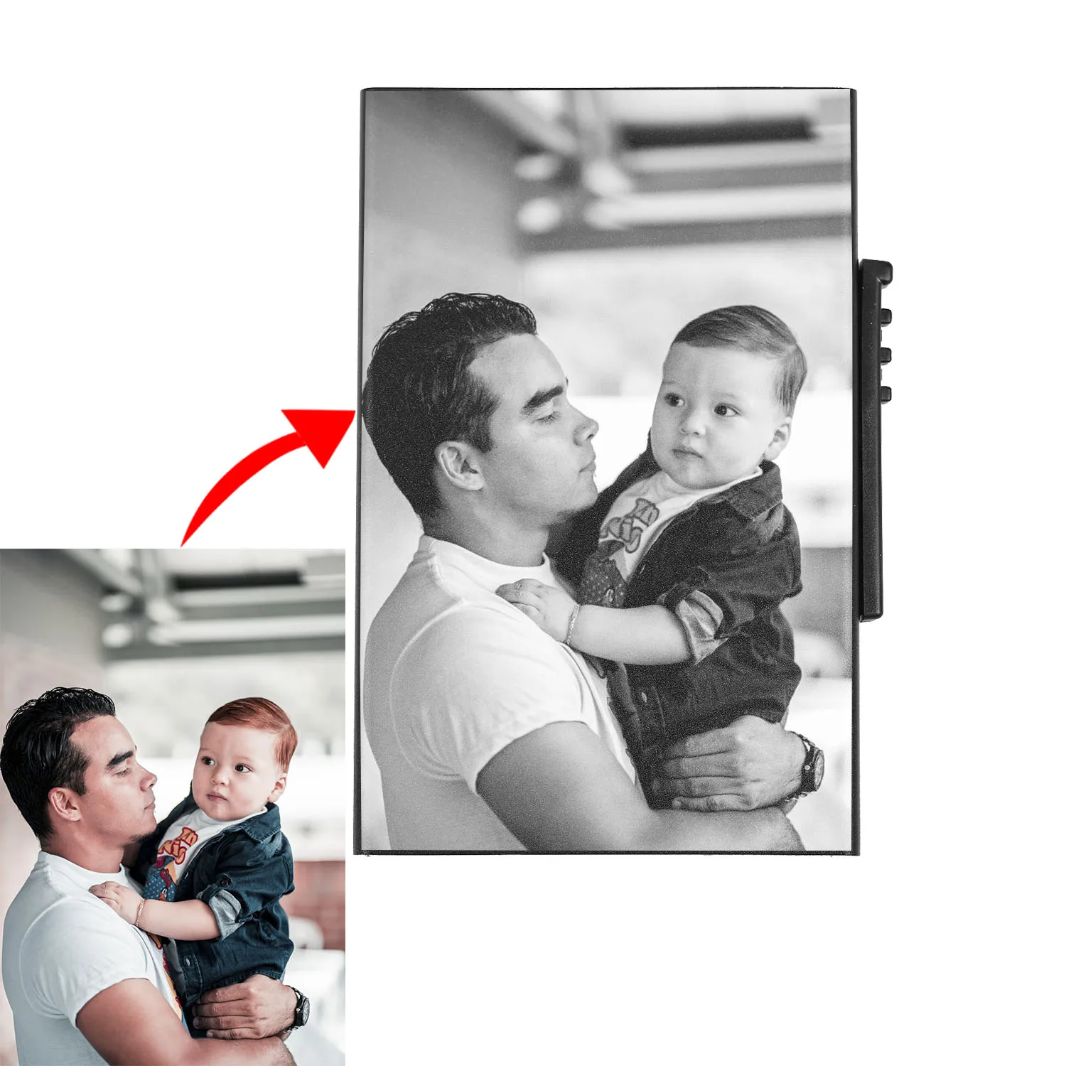

Customized Picture Card Holder Purse RFID Protection Thin Metal Engraving Creative Photo Men Lady Aluminum Card Holder Wallet