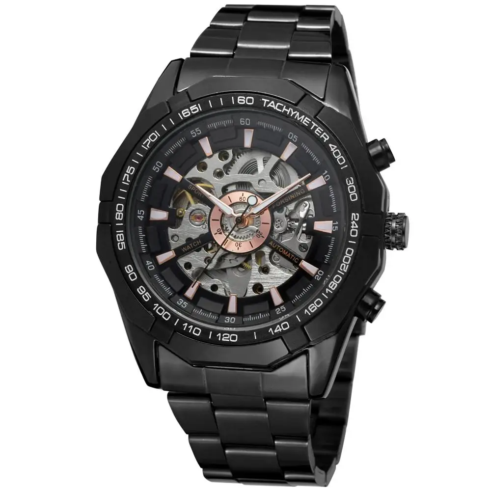 

WINNER Brand Stainless Steel Mens Skeleton Watches Top Brand Luxury Transparent Mechanical Male Wrist Watch Relogio Masculino