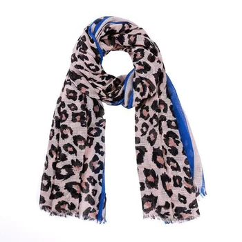 

2019 New Arrival Animal Leopard Printing Cotton Women Winter Autumn Scarf Shawls Border Wraps Hijab Foulard Bandana