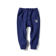 Новинка года; сезон осень; Стильные Детские флисовые брюки с вышивкой в виде щенка; shou jiao kou