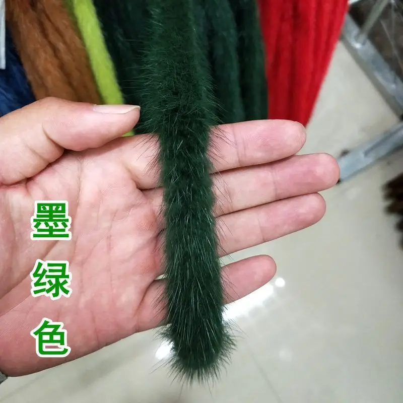 Blackish green Qearlstar натуральный мех норки отделка 1 ярд/лот Одежда Обувь Аксессуары полосы шляпа обувь шапка пальто капюшон воротник DIY WLC1910 - Цвет: Blackish green