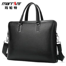 Men's Real-Leather Handbag Business Trip Briefcase First Layer Cowhide 15-Inch Computer Briefcase