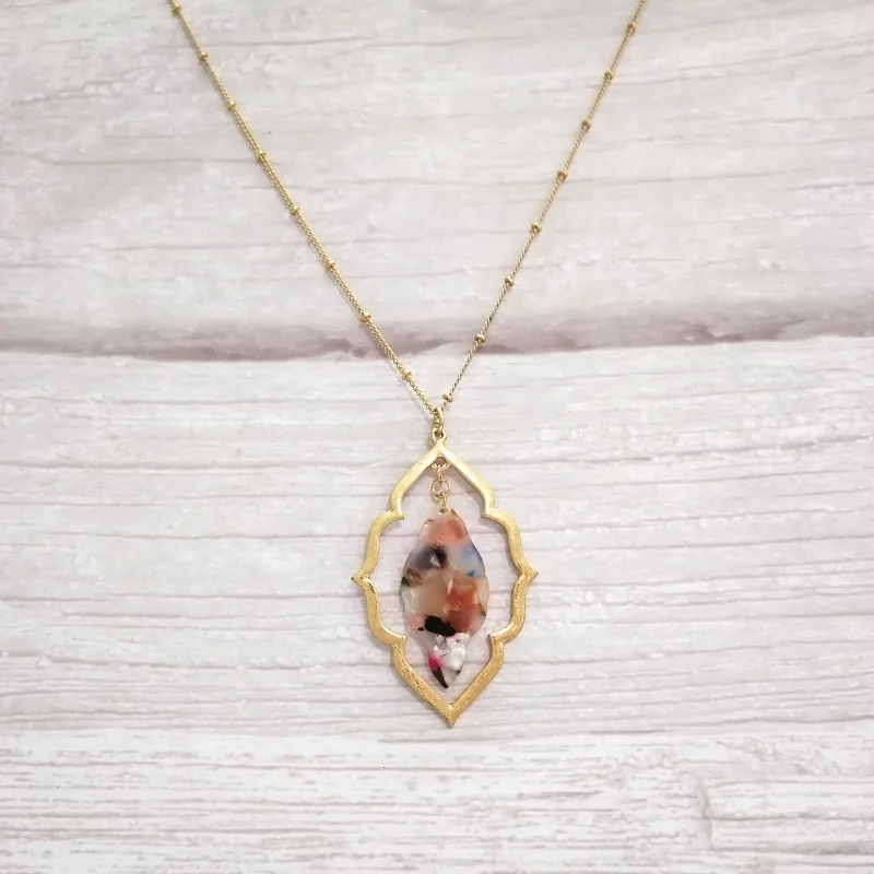 ZWPON Boho Style Cut Out Resin Acrylic Pendant Necklaces for Woman Morocco Geometric Frame Dangle Necklace Best Fashion Jewelry - Image 5