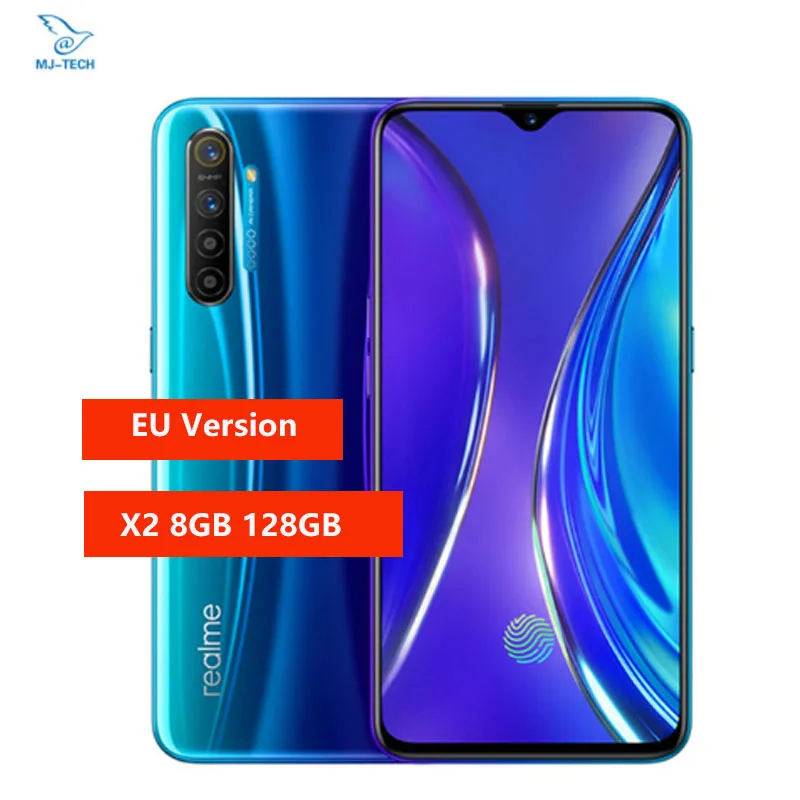 

EU Version Realme X2 6.4'' 8GB RAM 128GB ROM Snapdragon 730G 64MP Quad Camera NFC VOOC 30W Fast Charge 4000mAh Moblie Phone