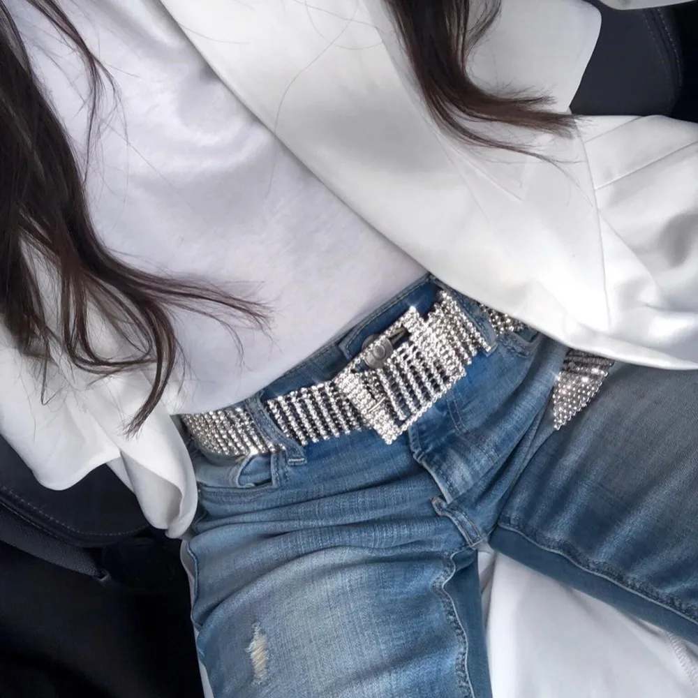 Ladyfirsy новые ZA ремни для женщин Стразы с бантом геометрические офисные женские джинсы эффектный женский очаровательный пояс