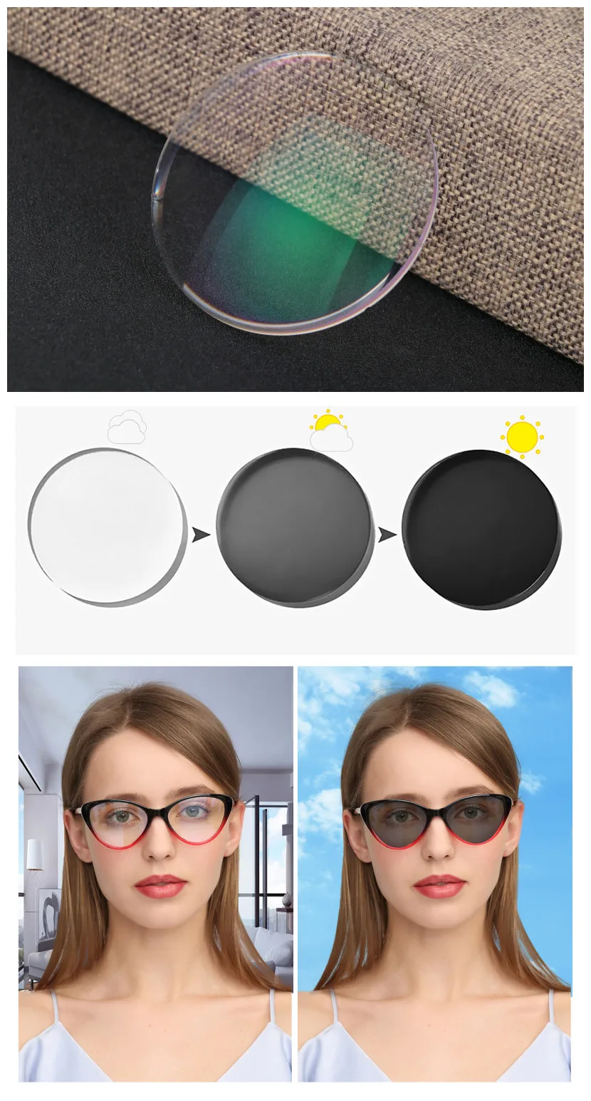 Fotocromatiche lenti grigie gatto donna occhiali da sole occhiali da  lettura scolorimento diottrie montatura per occhiali Gafas|Women's Reading  Glasses| - AliExpress