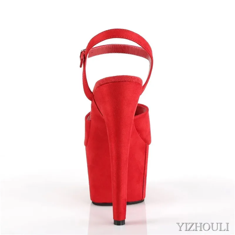 6 inch, sexy bag heel sandal, suede material 15 cm high heels party model, stage performance pole dance, dancing shoes