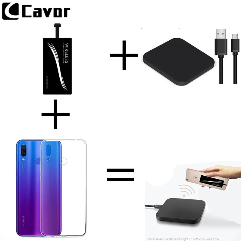 Qi Беспроводное зарядное устройство для huawei P30 Lite чехол Аксессуары для мобильных телефонов зарядная подставка с беспроводным приемником для P30 P30lite TPU чехол - Тип штекера: Black