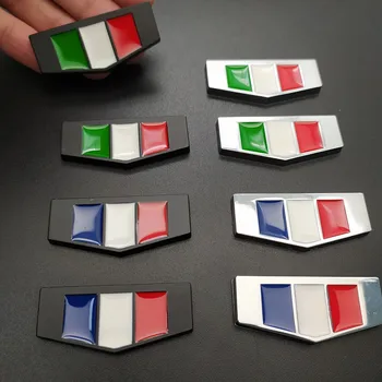 

1 pair Italy France Car Styling Metal Logo Italian Flag Fender Emblem Badge Sticker for VW Benz Peugeot Citroen Chevrolet Ford