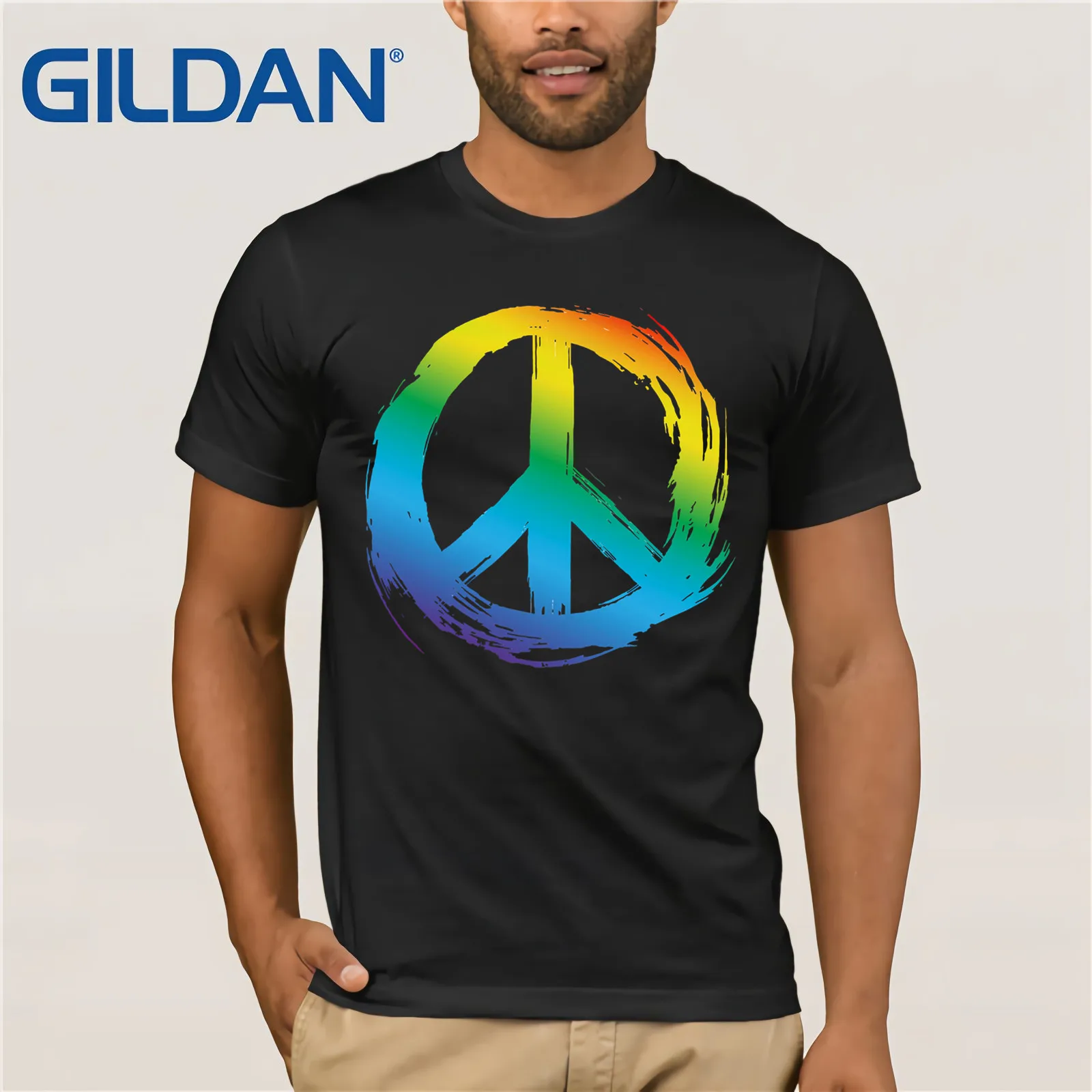 Новинка лета 2019 футболка забавная мир Радуга фестиваль Прайд гей Пэйс Ретро ЛГБТ