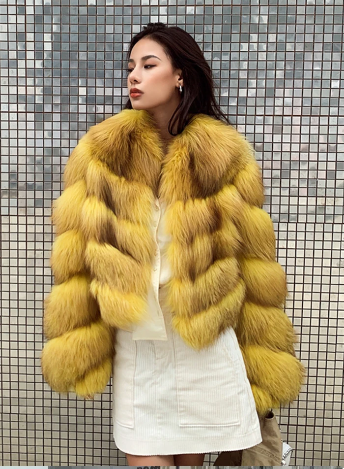Пальто из натурального меха натуральная Меховая куртка женская зимняя теплая кожаная шуба из лисьего меха Высококачественная меховая жилетка