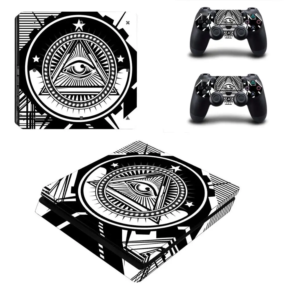 All-seeing Eye PS4 тонкие наклейки PS 4 Play station 4 Slim Skin Стикеры для playstation 4 Slim консоль и контроллер