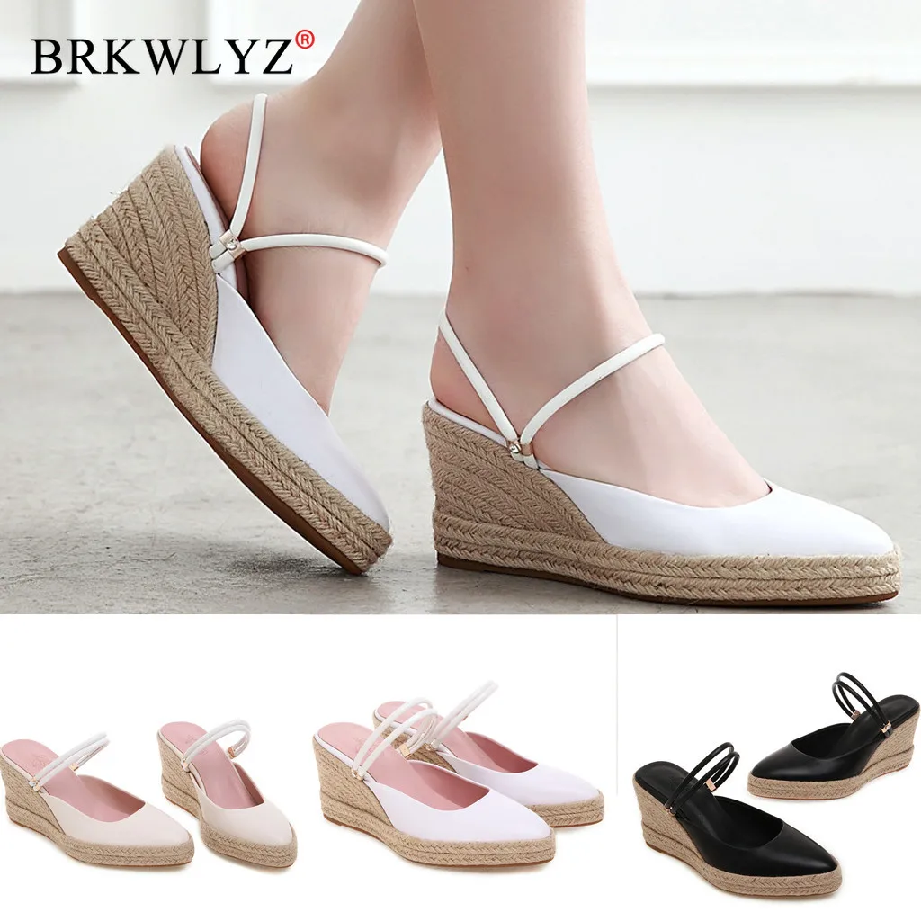 

Fashion Womens sandals Wedges Pointed Toe Non-slip Casual Shoes Flip Flop Sandals Lace Up Wedges Sandals Roman Shoes#g20