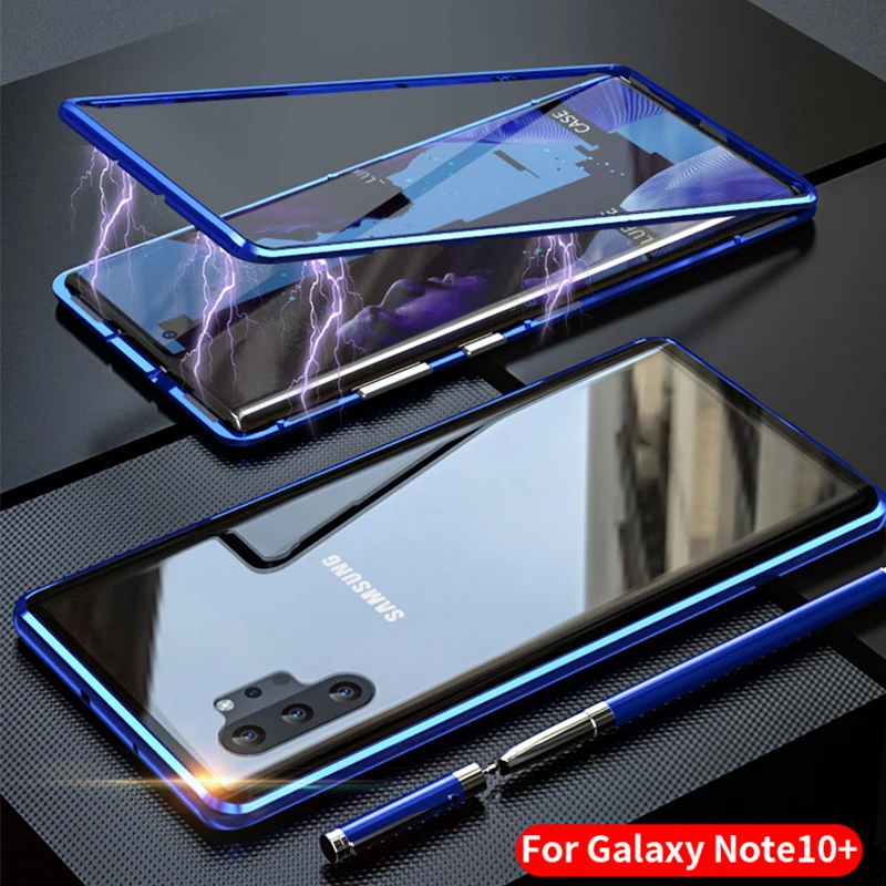 360 Полный Магнитный чехол для телефона для samsung Galaxy Note 10 Pro S10 5G S10 плюс A30 A40 A50 A70 металлический бампер Стекло S9 S8 A7 A8 чехол