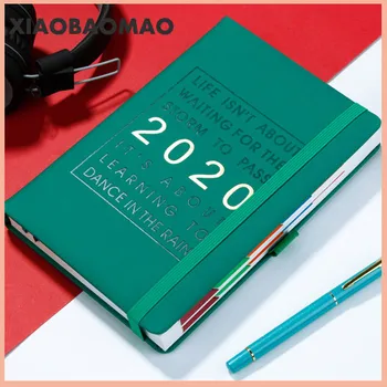 

New Fashion Agenda 2020 Thicken notebook A5 Leather softcover Planner 2020 Jan-Dec Timeline Efficiency journal Month day plan