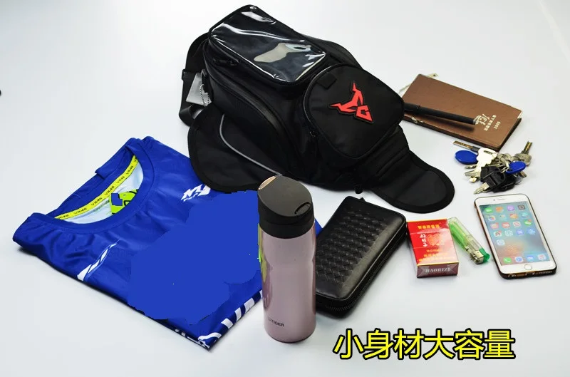 MC Motorcycle Tank bag Oil Fuel Bag Magnet Biker Oxford Waterproof GPS Saddle bag Luggage - Название цвета: Красный