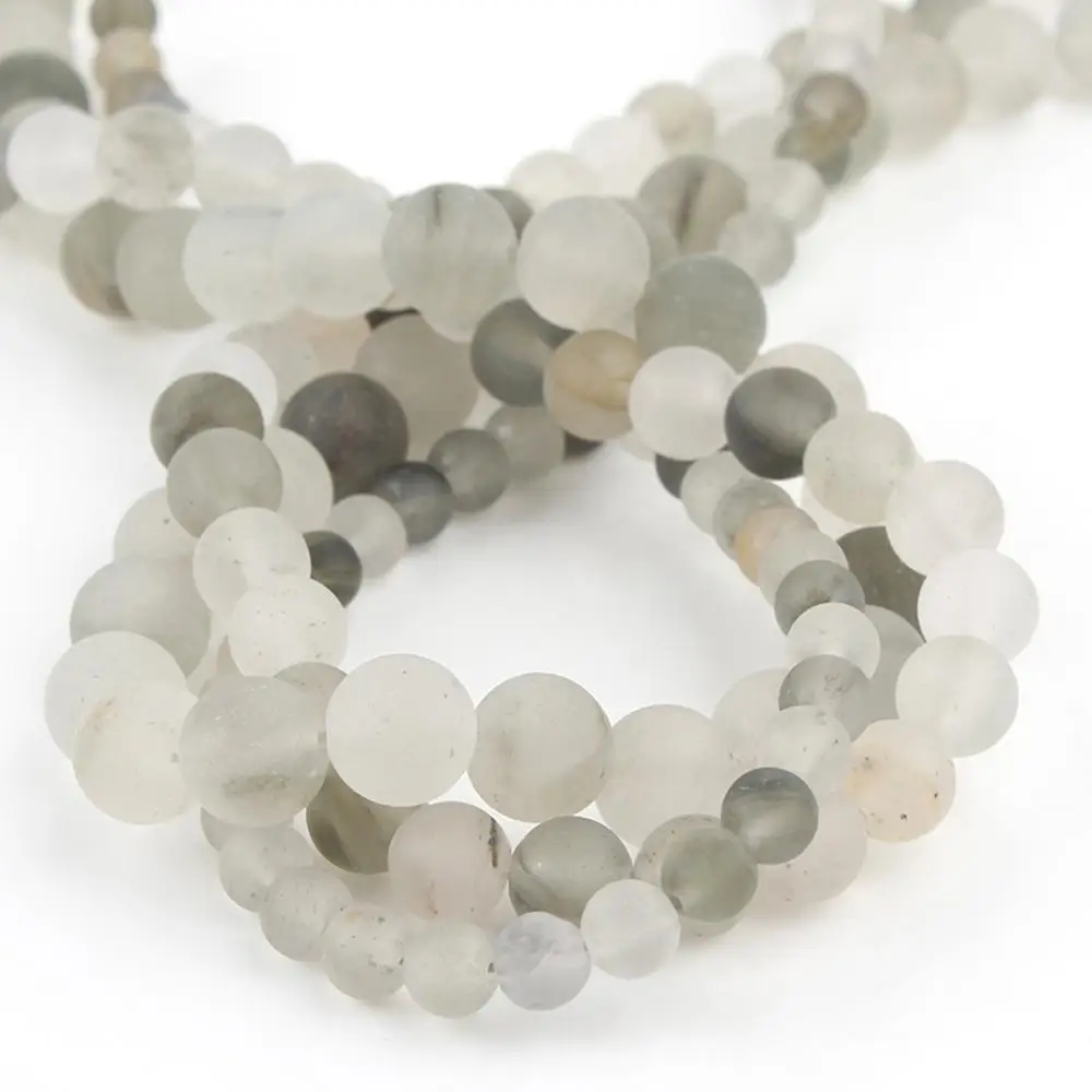 Natural Frosted Green Grass Quartzs Crystal Accessories Loose Spacer Beads For Jewelry Making Diy Bracelet Necklace 6/8/10mm 15&quot |