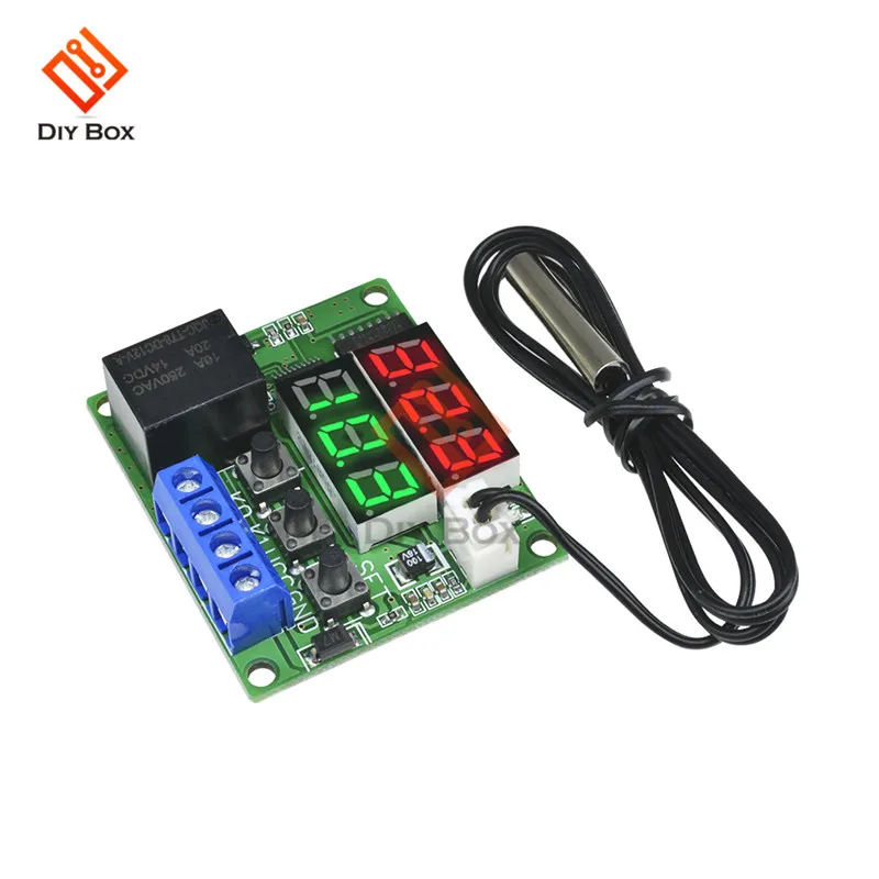 XH-W1219 DC12V двойной светодиодный цифровой дисплей цикл термостат контроль температуры Лер регулятор переключатель реле управления NTC модуль датчика