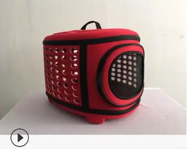 Red Рождество сплошной цвет Eva pet сумка через плечо складной кошки из собака рюкзак сумка Прямая с фабрики - Color: Red