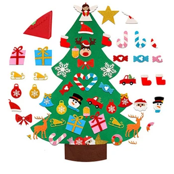 

DIY Felt Christmas Tree Artificial Tree Wall Hanging Ornaments Christmas Decoration for New Year Gifts Kids Toys Home Decor