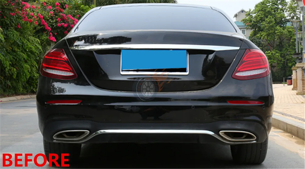 Задний диффузор из углеродного волокна ABS для Mercedes W213 E Class E200 E300- Sport Edition бампер для губ со стробоскопическим светодиодный светильник