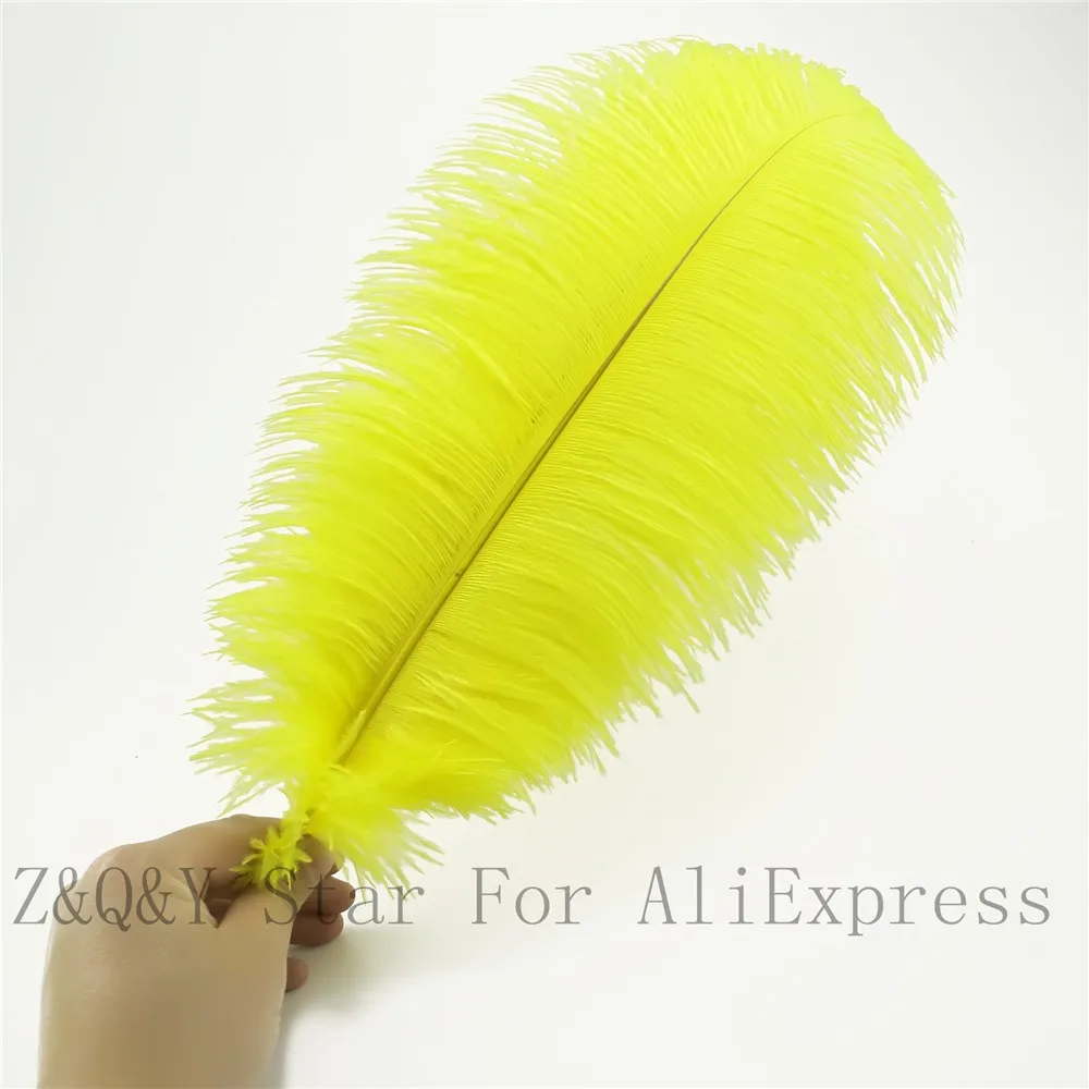 

Natural 10-100PCS ostrich hair 40-45CM (16-18 inches) dyed yellow DIY craft jewelry decoration jewelry clothing feather