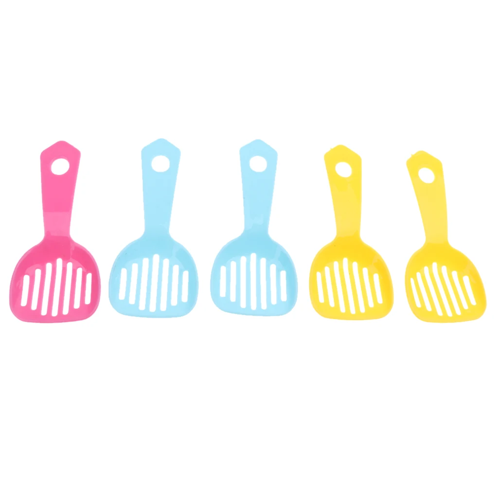 Small Animal Toilet Cleaning Scoop - Small Pet Hamster Poop Scooper - 5 Pieces 3 Colors