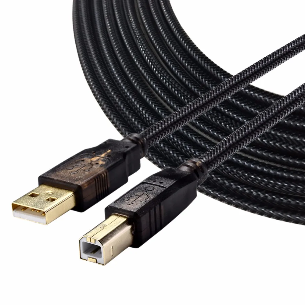 Кабель для сканера принтера USB 2 0 высокоскоростной позолоченный нейлоновый